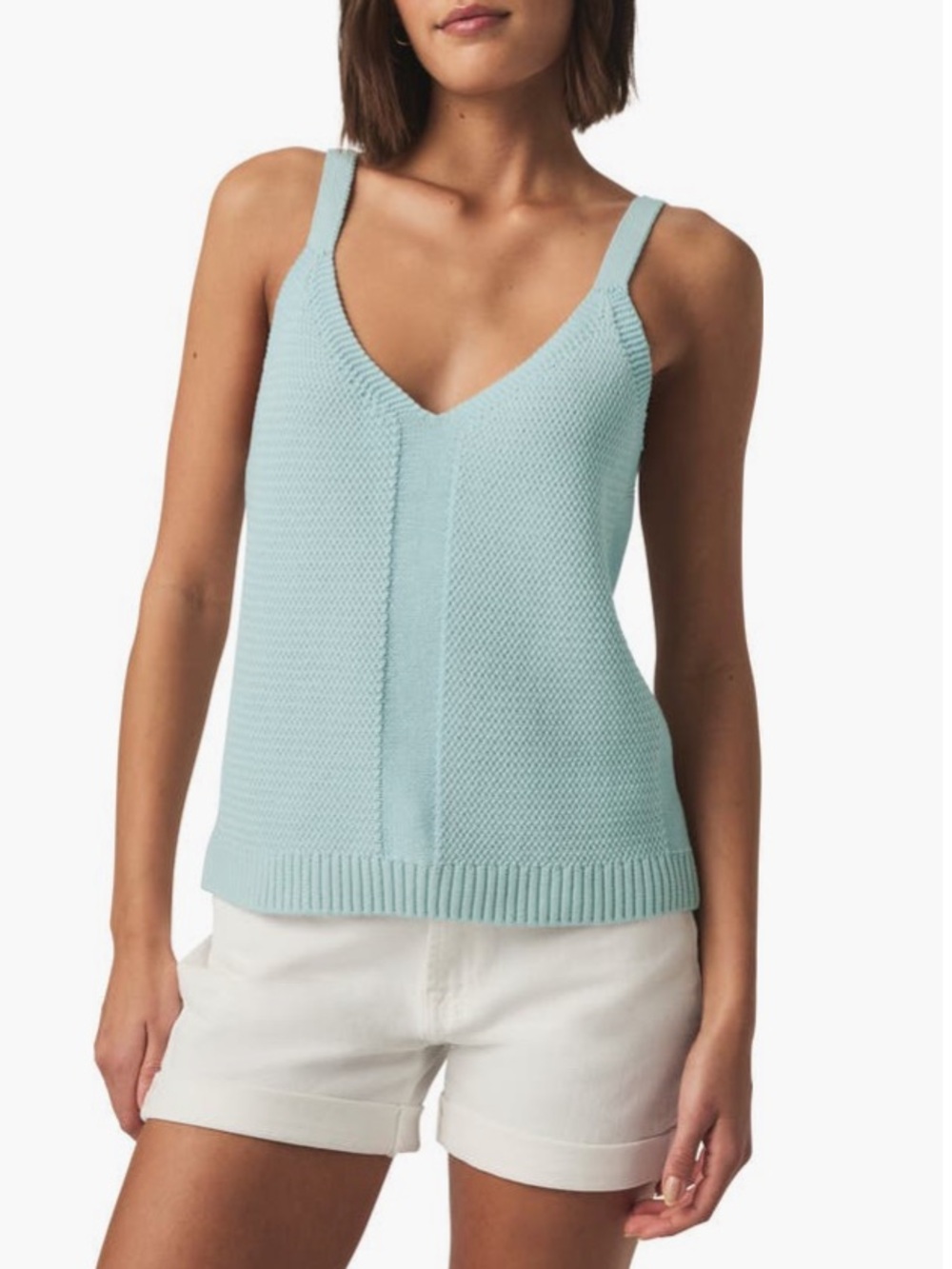 Splendid Pale Blue V-Neck Knit Tank